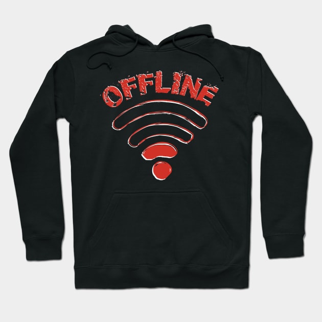 Funny Offline Wi-Fi Symbol gift Hoodie by Shirtbubble